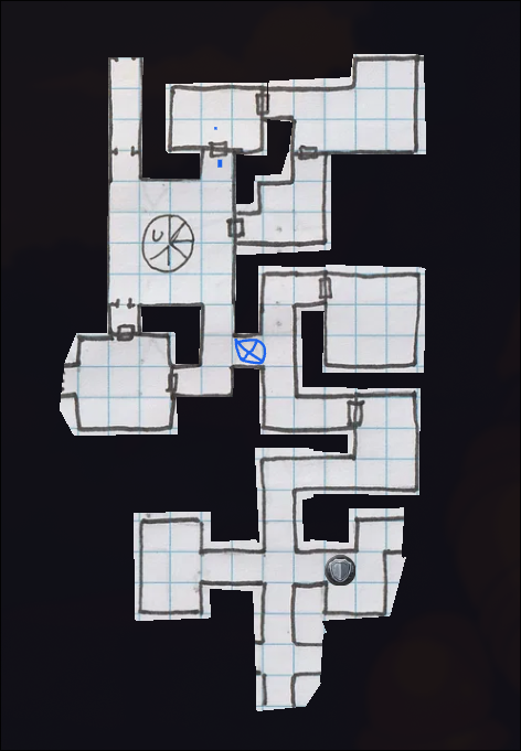Map of the entrance hall area of Stonehell dungeon